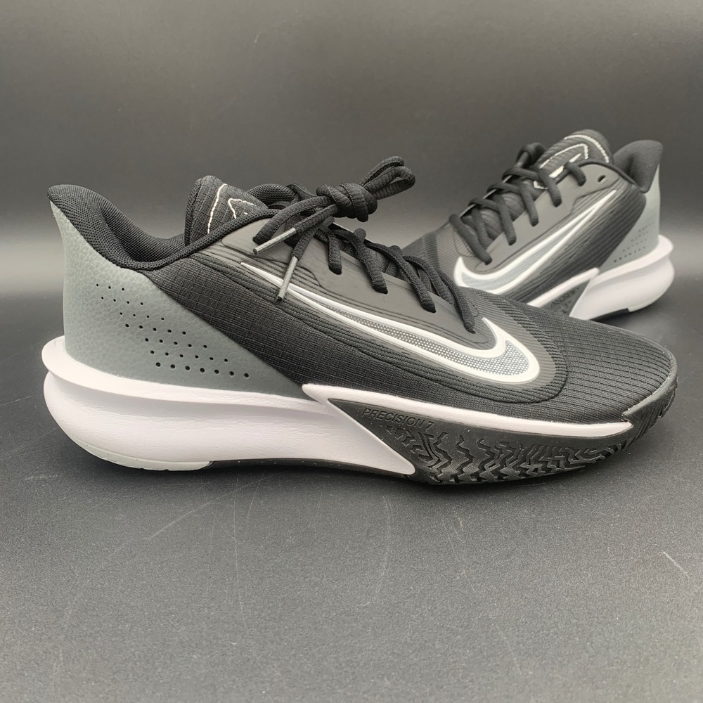 Nike Precision VII Basketball Shoes Black White Iron Grey FN4322-005 Mens 9 - Picture 7 of 8